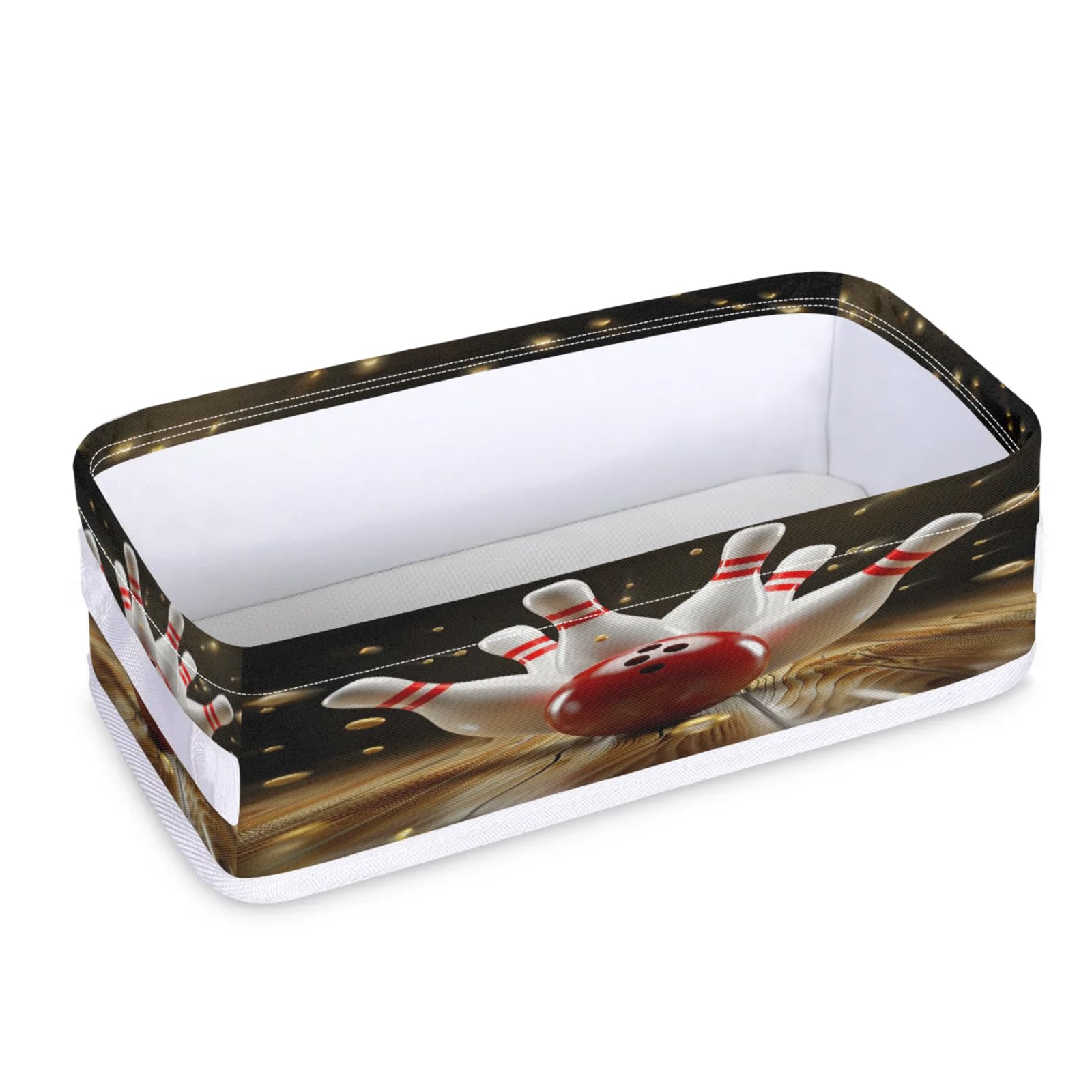 Tablerazzi Toilet Tank Topper Paper Basket with Handle, Modern Bowling Ball Bathroom Storage Basket for Organizing, Small Fabric Storage Bins for Bathroom Decor