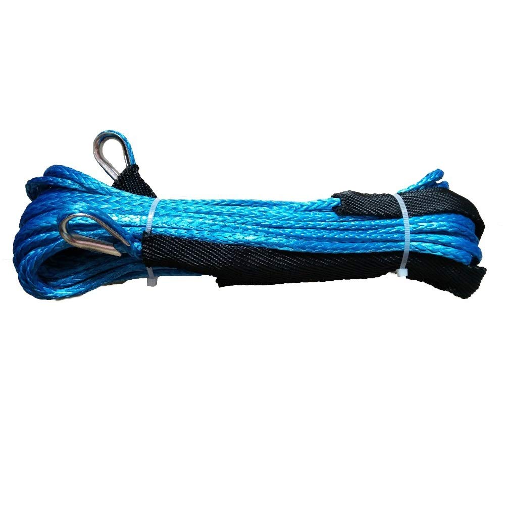 Zklgs Grijs Winch Rope, 8Mm*15M Synthetic Winch Line 12 Strand Rope With Thimble Both Ends(Grijs)