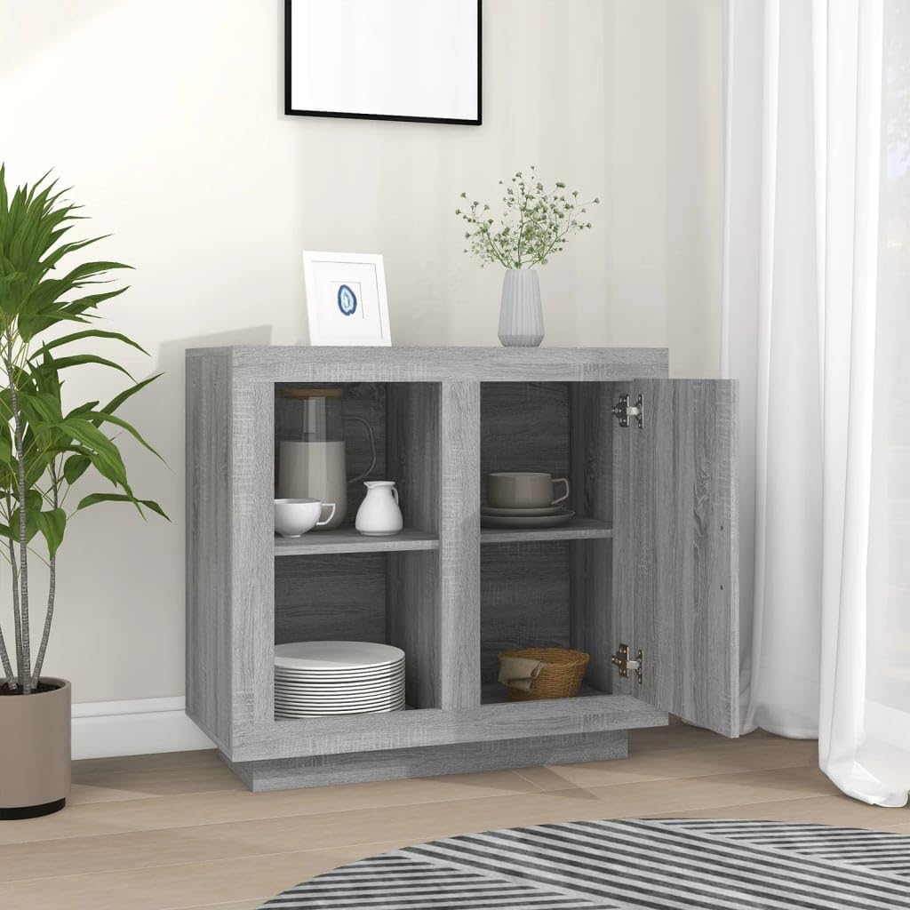 Generico Credenza Grigio Sonoma 80x40x75 cm,Armadietti e portaoggetti,Buffet e credenze-817238
