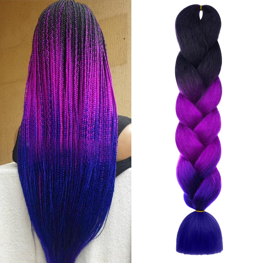 Aomig Braids Extensions, 4 Farben Kunsthaar zum Einflechten, 24