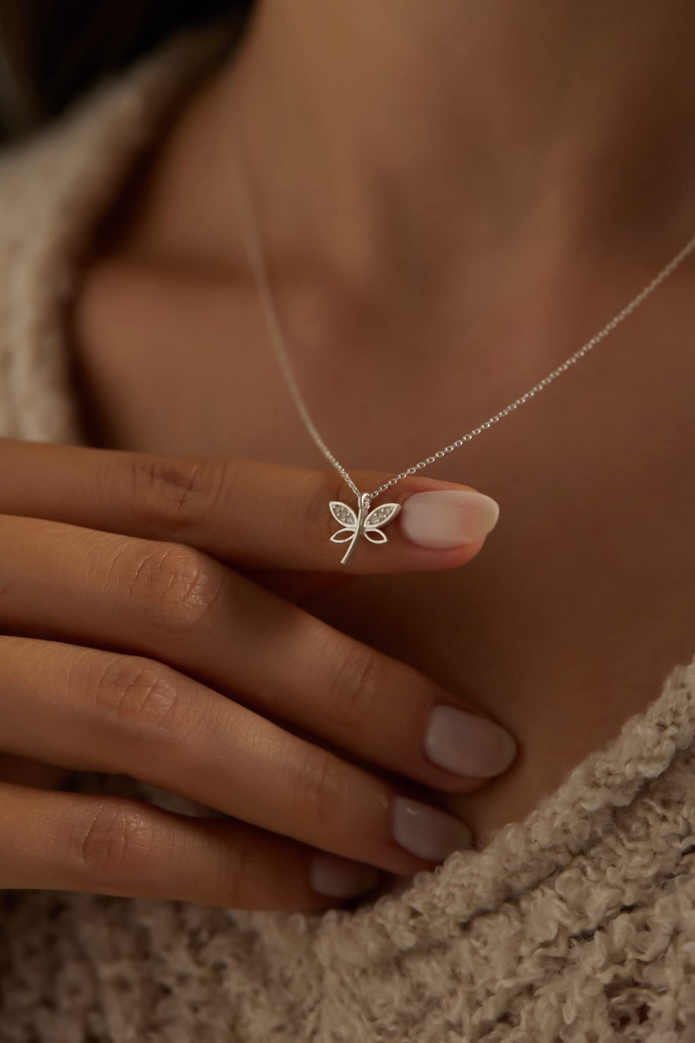 Einzelstück Dragonfly Libélula Mariposa Colgante 925 Joyería de Plata de Ley