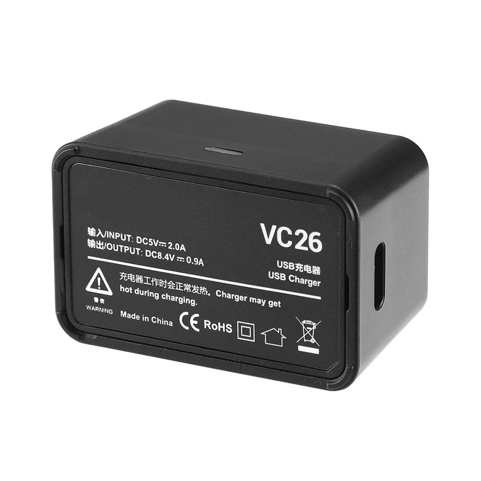 Batería De Litio, Compatible con Godox VC26 VB26 VB26A DC, Cargador De Batería De Iones De Litio De Repuesto USB De 3000 MAh Y 21,6 WH, Compatible con Flash Speedlite Godox V860III V1 V850III(Battery