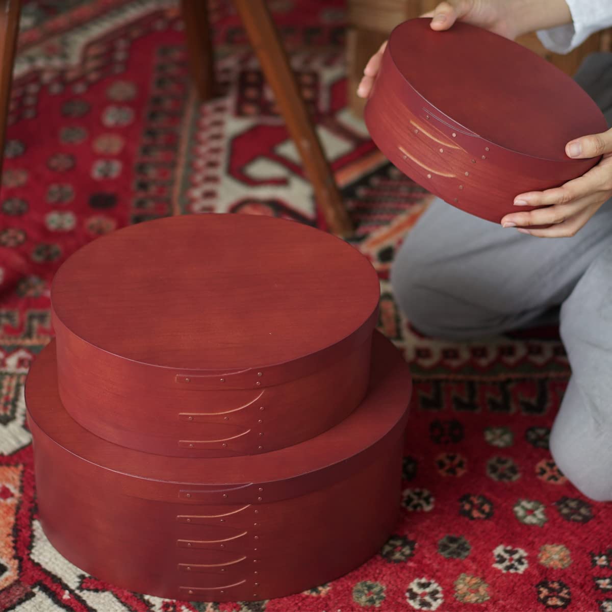 シェーカーボックス レッド(ブリック) Lサイズ 収納箱 レトロ おしゃれ