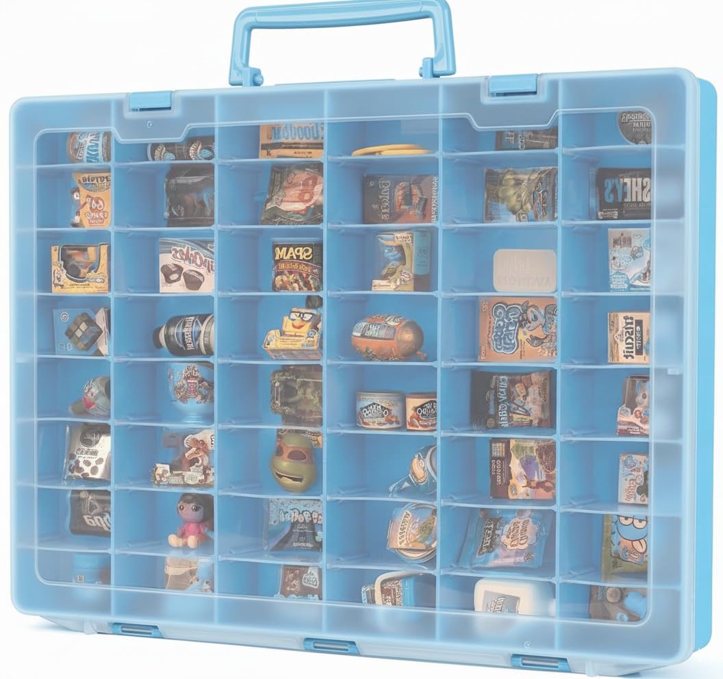 MYMOON HOMEPlastic Toy Storage Case Compatible with Mini Brands Collector Toys, Miniverse, Shopkins, Real Littles, and LOL Surprise Series 1-4, Portable Organizer, Small
