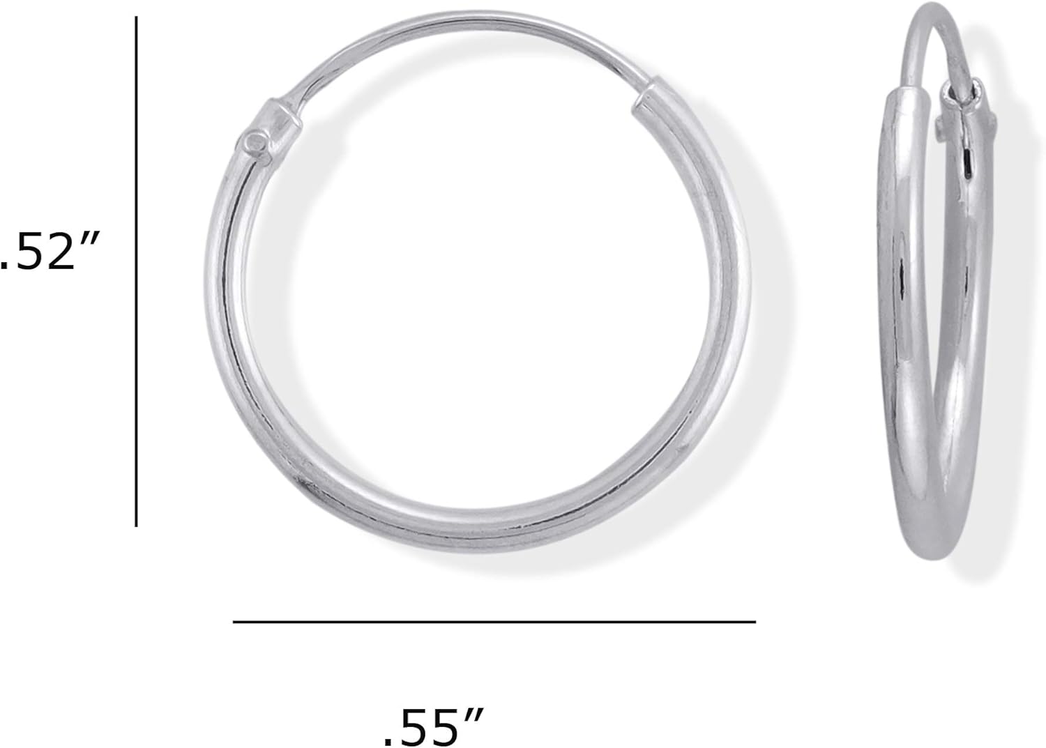 Boma Jewelry Sterling Silver Polished Endless Hoop Earrings - Image 4