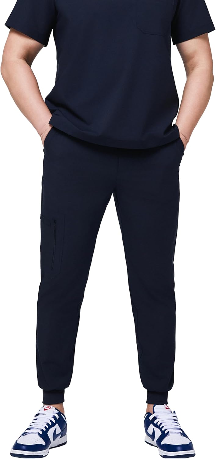 Men's Zipper Pocket Jogger Scrub Pants