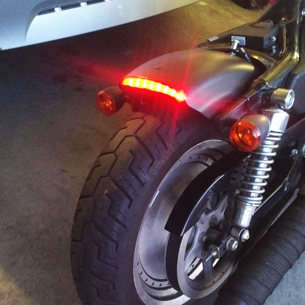 Światło hamowania motocykla, 1 szt., tylny błotnik, krawędź, czerwona LED, Harley Sportster XL 883N 1200N XL1200V XL1200X - przydymiona osłona