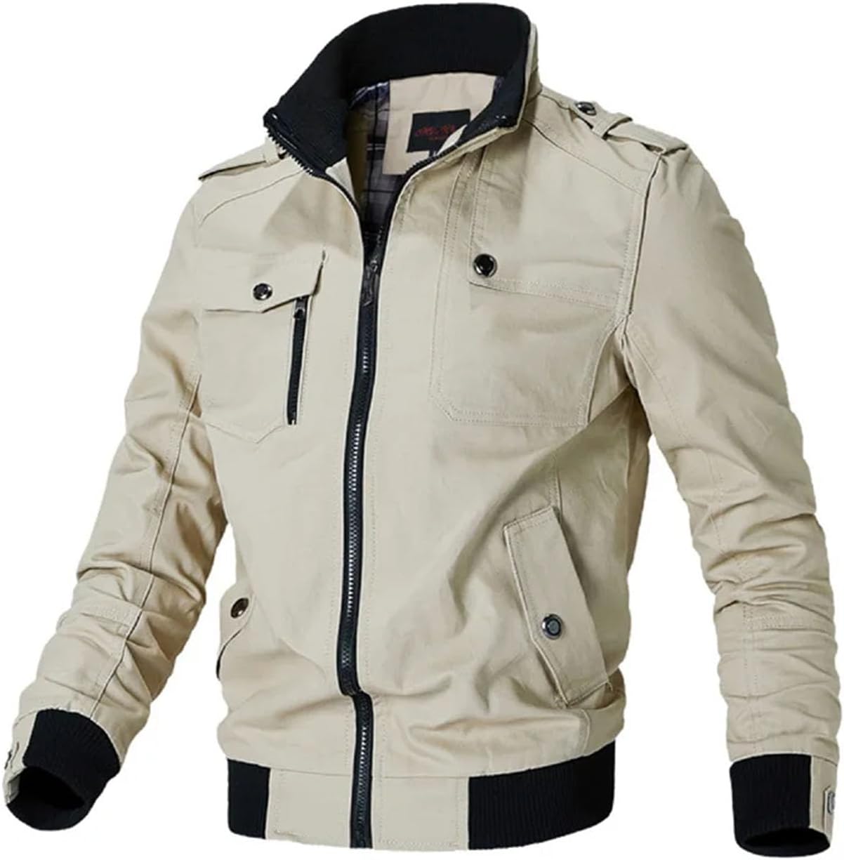 Men's Casual Fashion Stand Up Slim Military Bomber Jacket