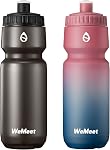 WEMEET 24oz Mountain Bike Water Bottle with Capacity Scale, Cycling & Sports Squeeze Bottle with Bite Valve, BPA Free, LeakProof, Fits Most Bike Cages (2 Pack)
