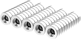 N52-3/8 D x 1/8" H - 50 Pack with #4 Countersunk Hole Ring Magnet, Powerful Small Rare Earth Magnets, Strong Neodymium Disc Magnets for DIY, Building, Scientific, Craft Magnet