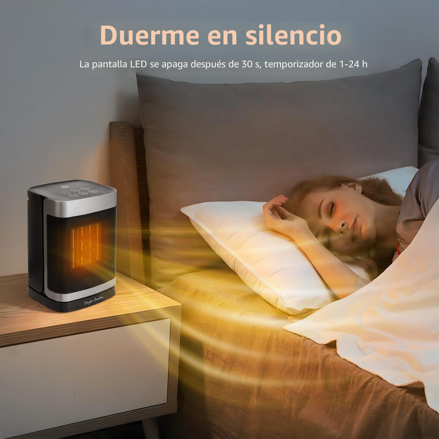 Taylor Swoden Calefactor cerámico PTC 1500W con mando a distancia, pantalla LED, temporizador 24H, oscilante 70º, 3 velocidades y modo ECO. Calentamiento rápido dormitorios, despachos etc, 2 Piezas