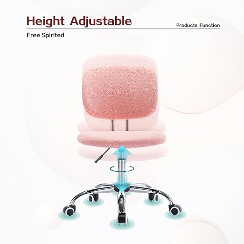 Miniatura 5 de Silla de oficina con patas cruzadas, rama de juegos, ergonómica, sin brazos, con ruedas de 360 para el hogar, oficina, maquillaje, espacio pequeño,