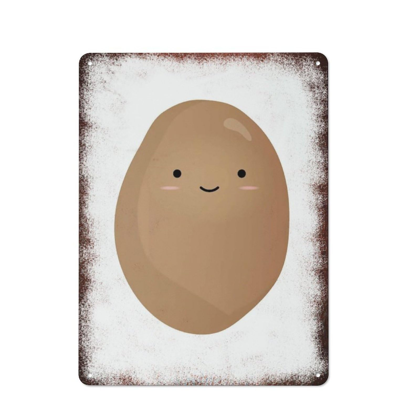 peiyeety Metal Tin Sign Smiling Potato Pattern Vintage Rustic Wall Art Kitchen Bathroom Bedroom Living Room Cafe Farmhouse Entryway Office Garage Home Bar Laundry Room Porch Patio 8x12 Inch