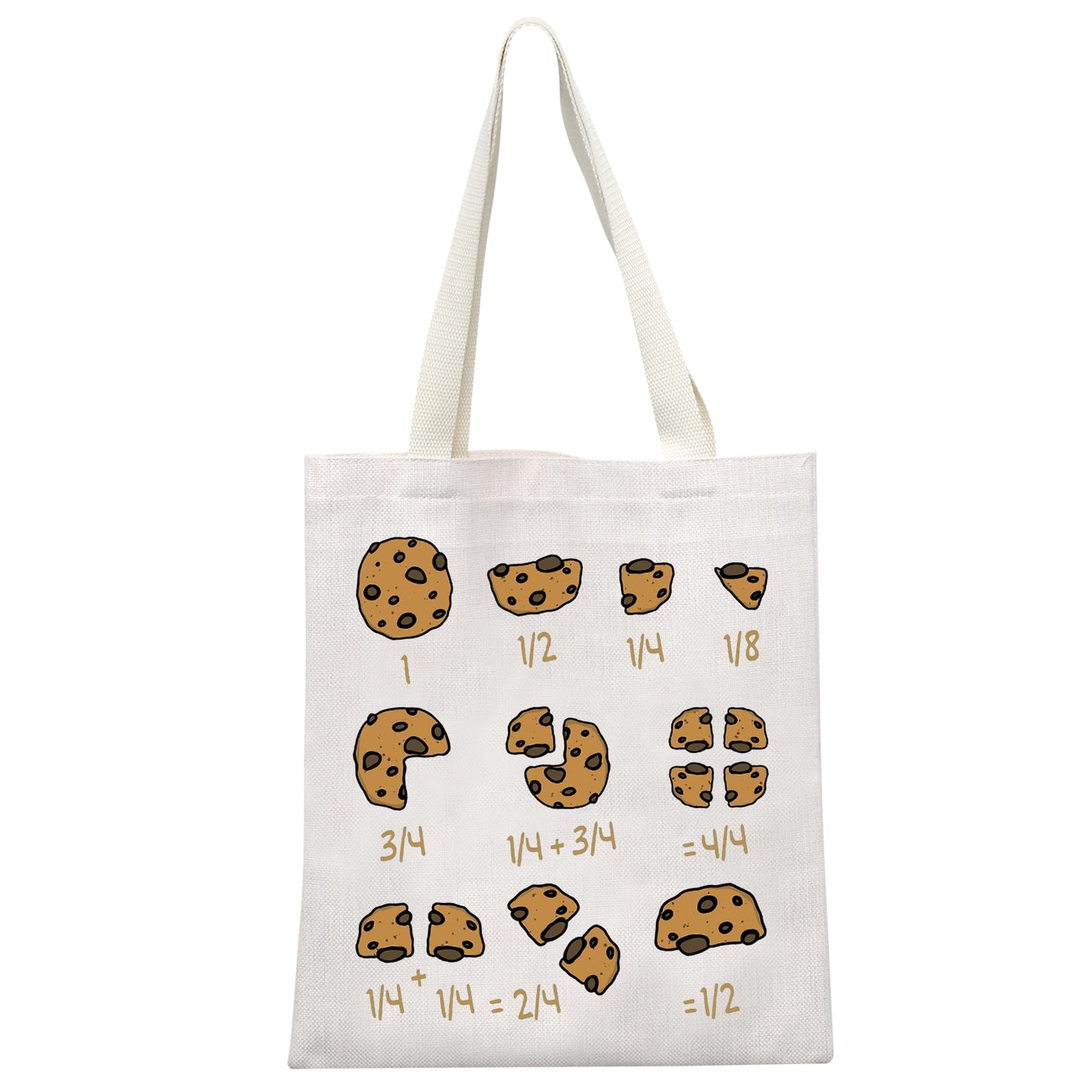 GJTIM Math Teacher Gift Teacher Appreciation Gift Chocolate Maths Fraction Tote Bag for Math Lovers