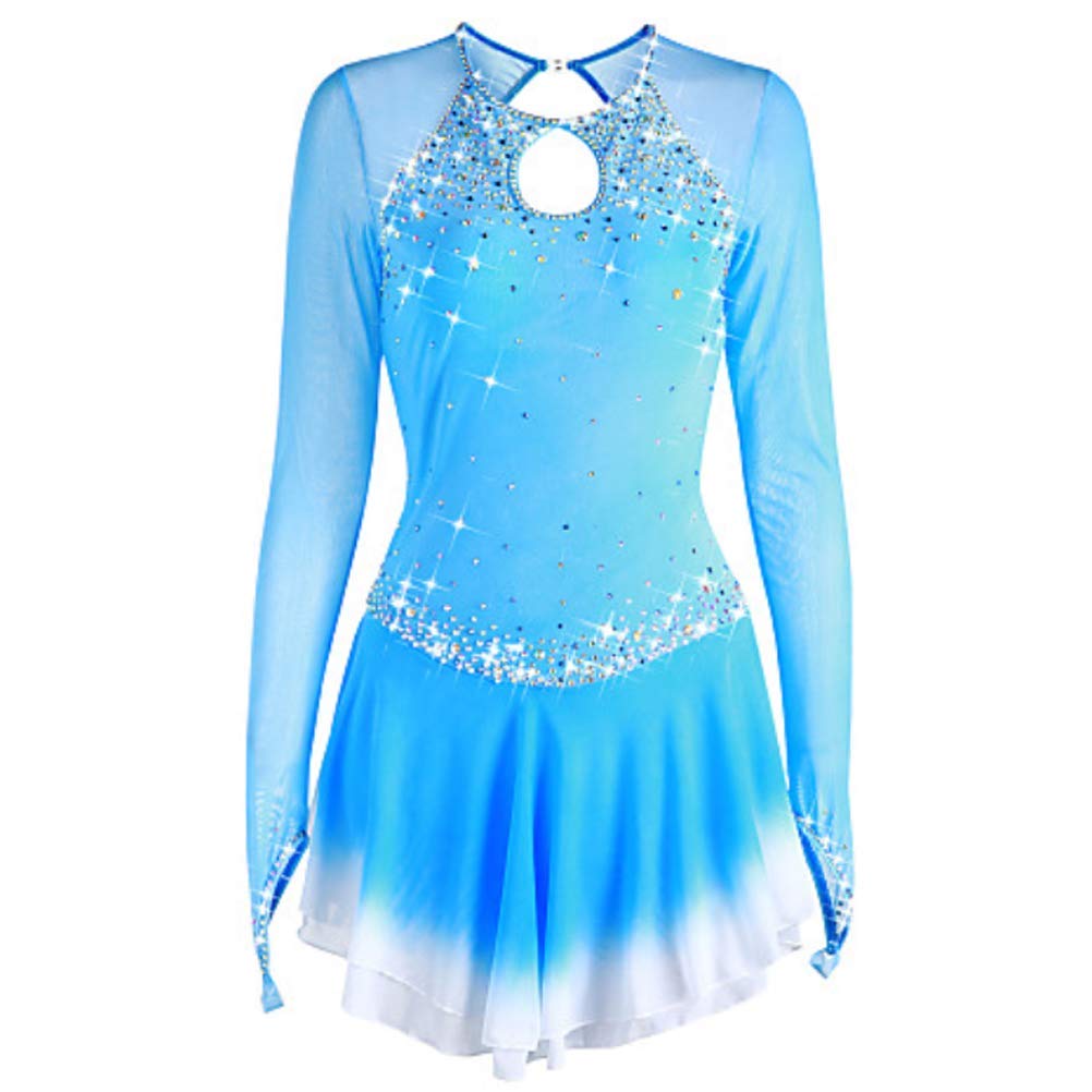 Abito da Pattinaggio Artistico A Maniche Lunghe da Donna Body da Ginnastica Ritmica Abiti da Esibizione per Pattinaggio su Ghiaccio Vestiti da Sportivo Invernale