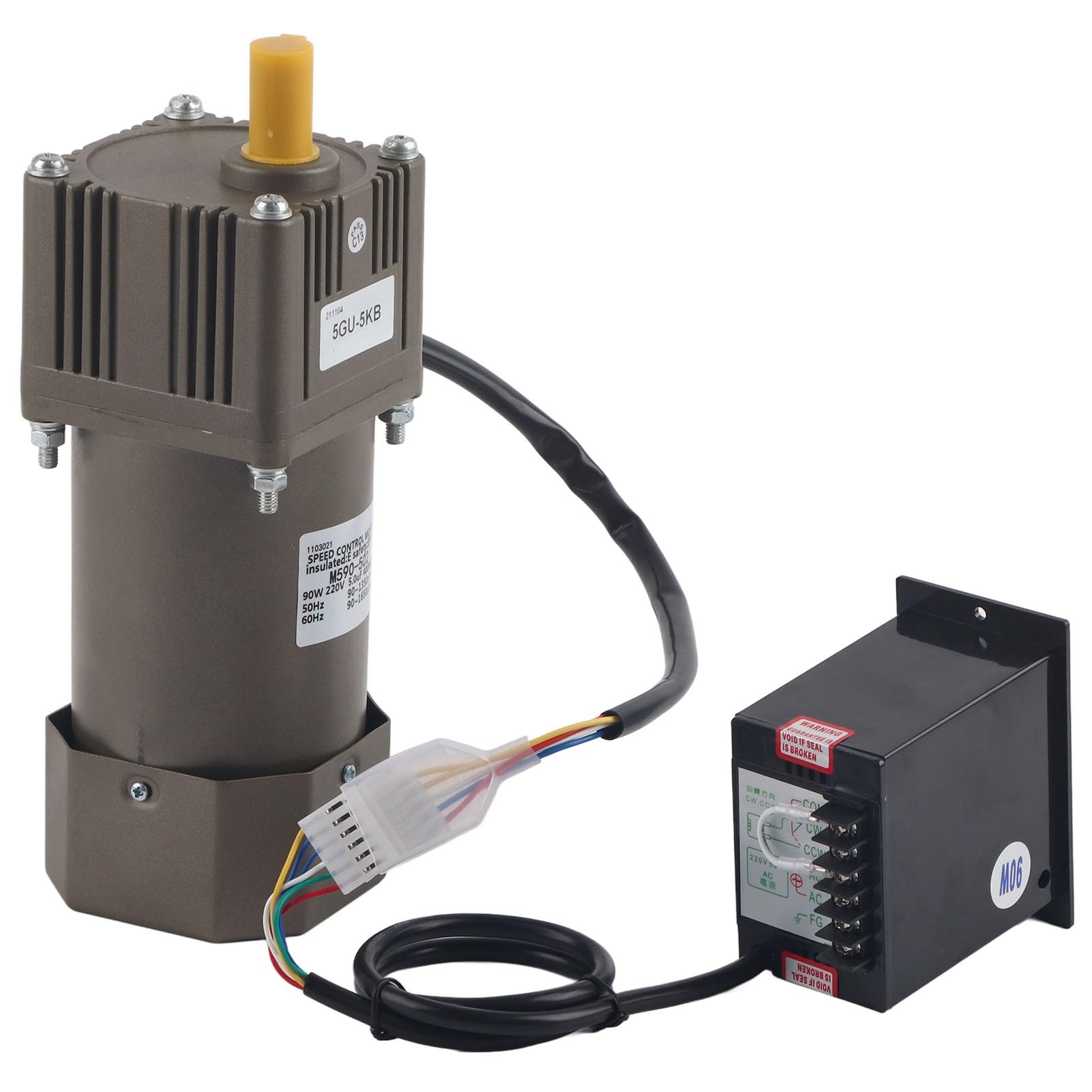 Produktbild von Wechselstrom-Getriebemotor M590-502 – 90W, 220V, 4-polig, Drehzahlregelbar (90–1650 Rpm) Mit Regler