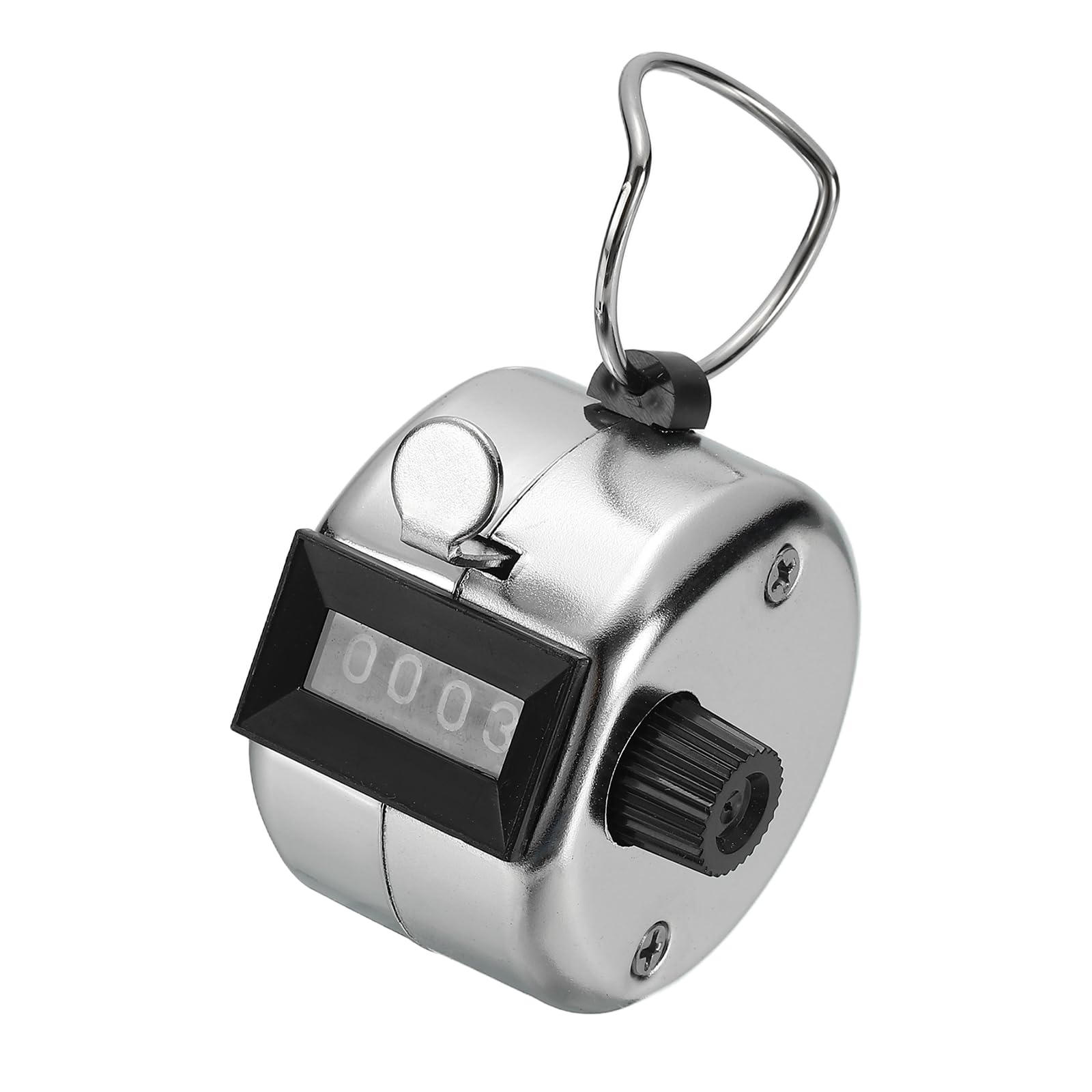 YELARXI Pitch Counter Clicker, 4-Digit Number Clicker for Counting Mechanical Hand Tally Counter - Fitting for (Golf - Fishing - Coaching - Knitting - Sports Events) 2 Pcs & Silver — image 1