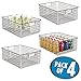 mDesign Metal Wire Food Storage Basket Organizer with Handles for Organizing Kitchen Cabinets, Pantry Shelf, Bathroom, Laundry Room, Closets, Garage - Concerto Collection - 4 Pack - Bronze