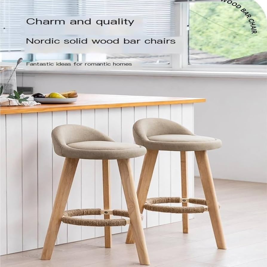 Amazon｜バースツール バーチェアホーム無垢材北欧レジャーハイ