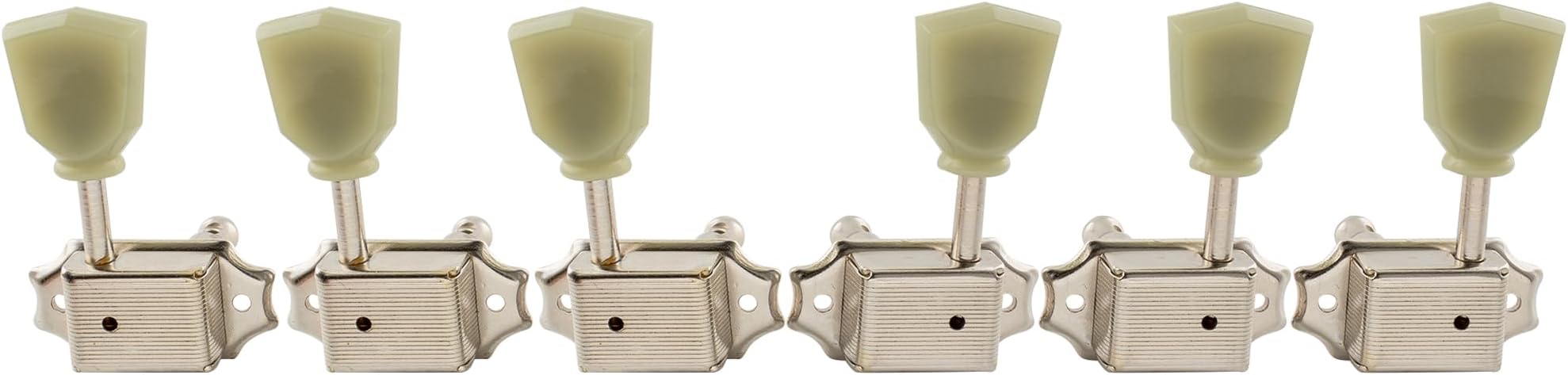 Pro 3+3 Vintage Guitar Tuners String Tuning Pegs Keys Machine Heads for Les Paul Style Electric and Acoustic Guitar,Nickel with Keystone Button
