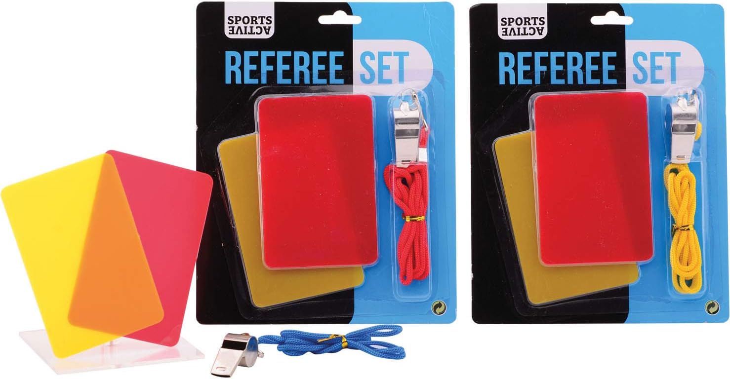 Johntoy 20154 Sports Active Referee Playset with Flute, 3 Assorted Designs, Multi-Colour