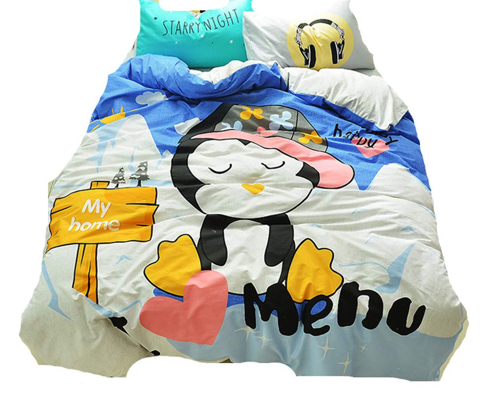 Parure de lit 4 pièces en coton cartoon pour une chambre d'enfant douillette