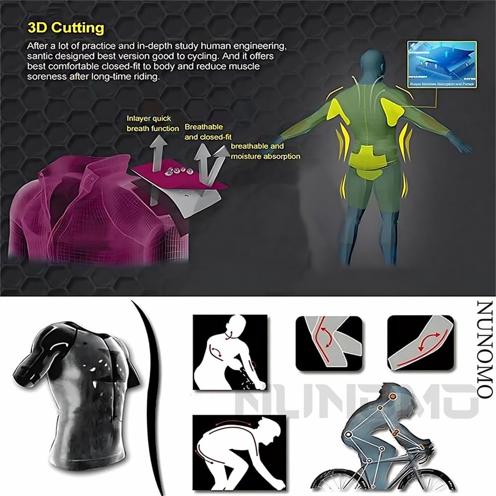 Conjunto de Jersey de Ciclismo, Conjunto de Jersey de Ciclismo de Manga Larga de Invierno para Hombre Ropa de Ciclismo de Lana térmica Chaqueta de Ciclismo a Prueba