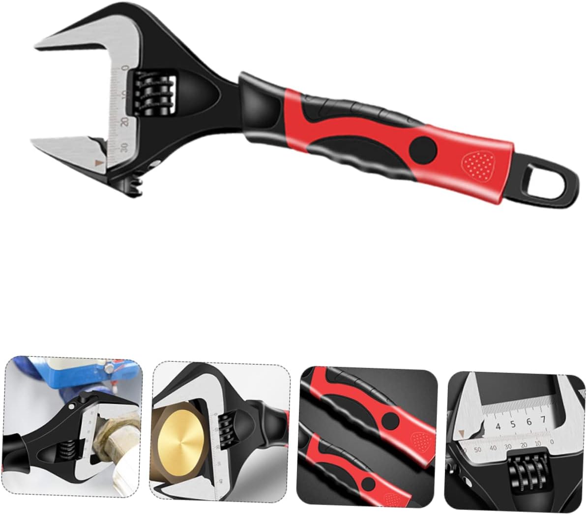 jojofuny 1pc Versatile Short Handle Wrench for Bathroom Sink Large Opening Monkey Spanner Tool for Tight Spaces Durable Anti-skid Design for Plumbing Tasks