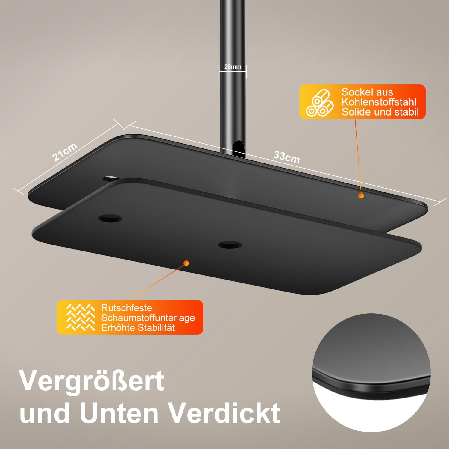 ZDSSY Beamer Ständer, Beamer Halterung Höhenverstellbar 85-130 cm, Beamerständer Stativ mit 360° Schwenkbarer,Versteckter Projektor Bodenständer kompatibel mit Video Beamern,Vlog DVR Kamera,Schwarz