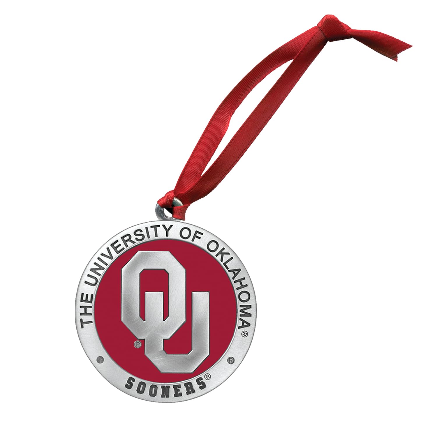 Oklahoma Ornament Non-Dated | Hand-Sculpted Christmas Tree Ornament | Intricately Crafted Metal Pewter Alma Mater Inlay