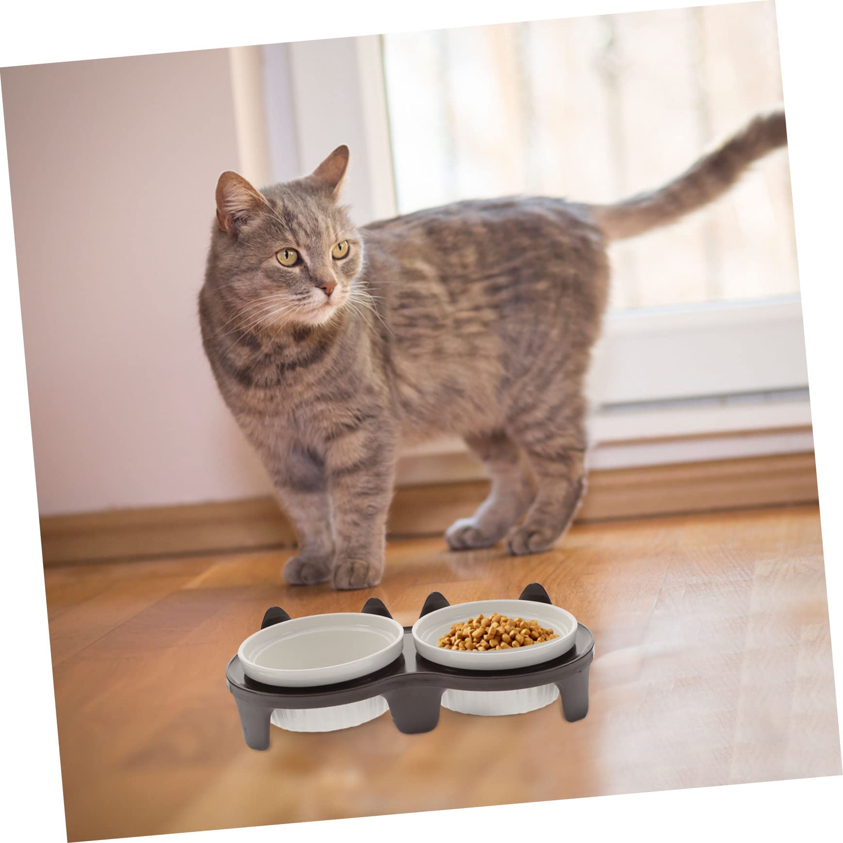 UKCOCO Gamelle pour Chat Céramique Antidérapante Pratique pour Nourrir Chat et Chaton avec Support Solide et Facile à Nettoyer