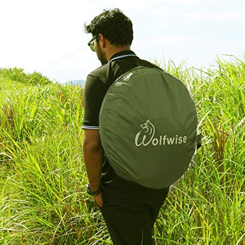 WolfWise Portable Pop Up Privacy Shower Tent Spacious Changing Room for Camping Hiking Beach Toilet Shower Bathroom Green - Image 5