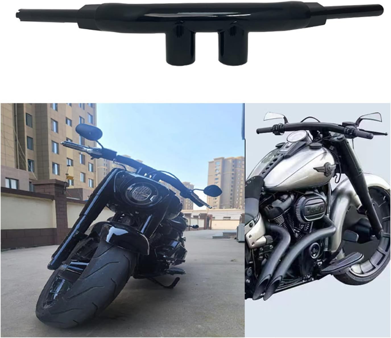 4 "Rise 2" T bar handlebars compatible with Harley Fat Boy Breakthrough Luther for NIGHT ROD SPECIAL V-Rod