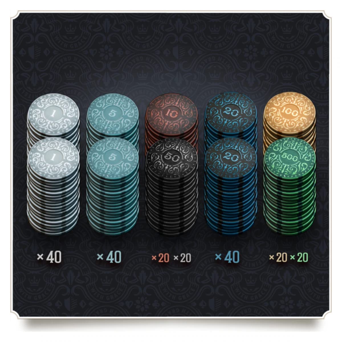 Roxley Games Iron Clays Luxury Game Counters 200 Chips : Amazon 