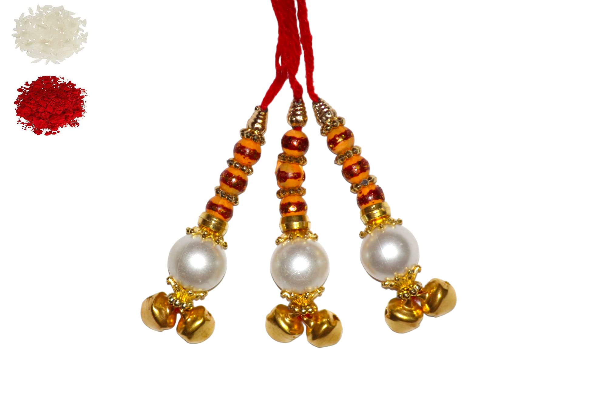 NITYAM ENTERPRISES WHITE PEARL LUMBA SET OF 3 BHEIYA BHABHI &FAMILY RAKHI WITH ROLI CHAWAL(NE 171) (B097JNHNYD) Amazon Price History, Amazon Price Tracker