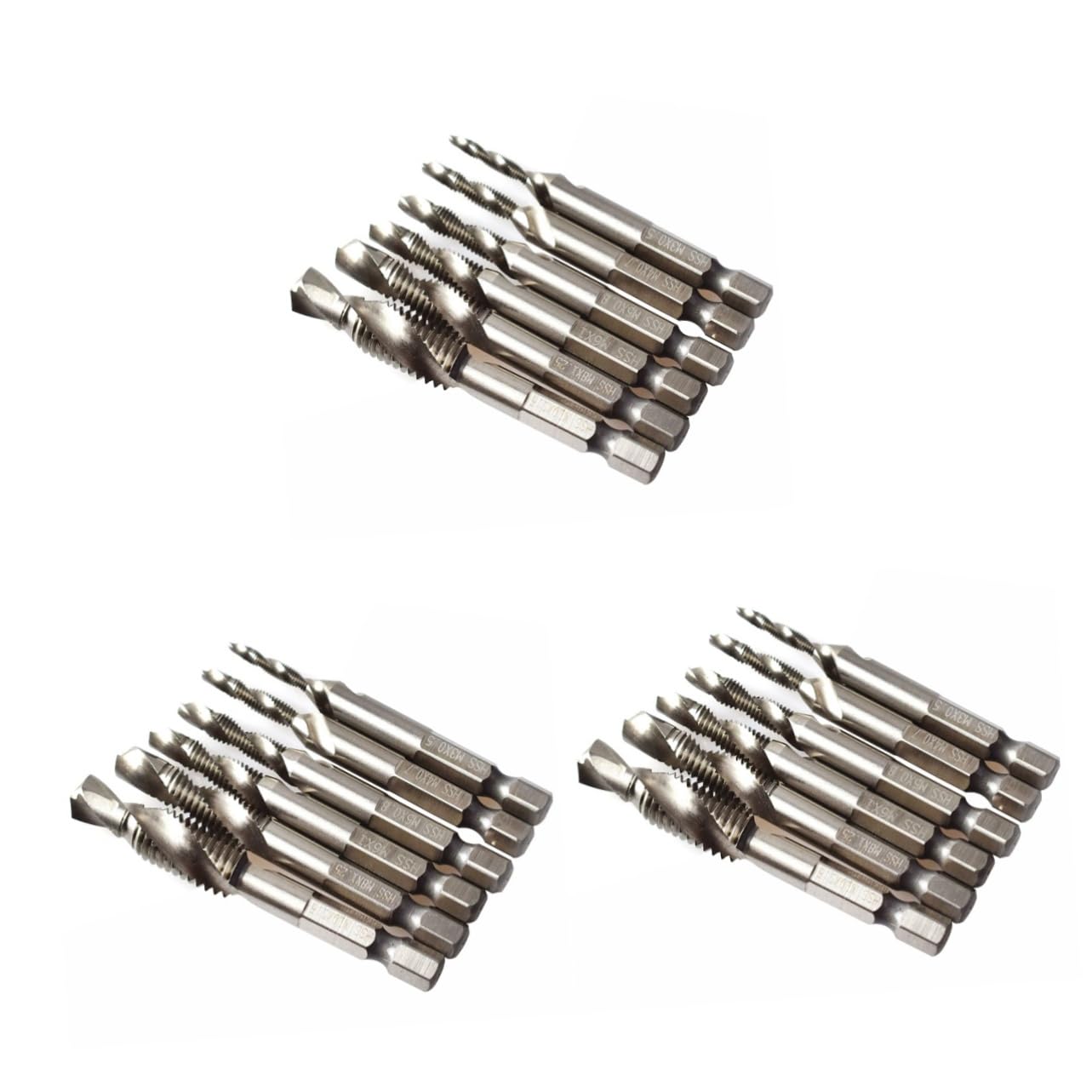 Housoutil Juego De 18 Brocas Avellanadas Con Revestimiento De Titanio Para Taladro De Metal Y Macho De Roscar Con Punta Espiral Para Acero.