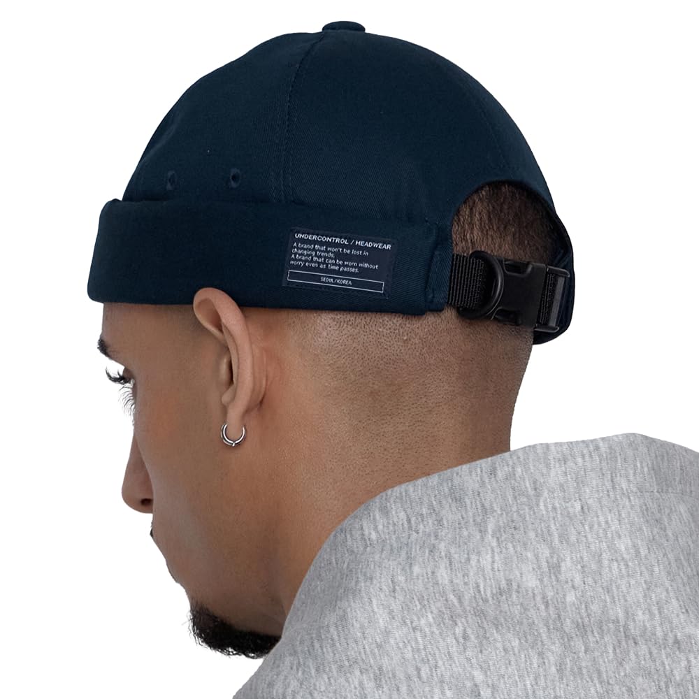 UNDERCONTROL Krempenlose Matrosen-Fischermütze Leon mit gerolltem Umschlag, Harbour ohne Visier, Miki-Totenkopf-Docker-Beanie, Trawler, Taktische Ringkappe für Damen und Herren