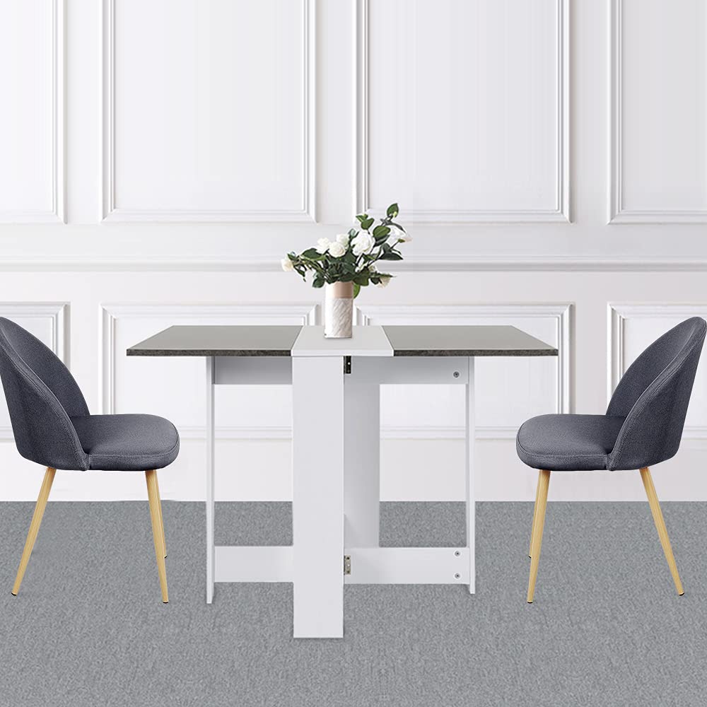 LANTUS Tavolo Consolle a Ribalta con Vano Mensola, Tavolino da Salotto e Cucina Pieghevole Salvaspazio,Tavolo Richiudibile, Tavolo Pieghevole, Legno,per 4-6 Persone (103 * 76 * 73,4 cm (nero))