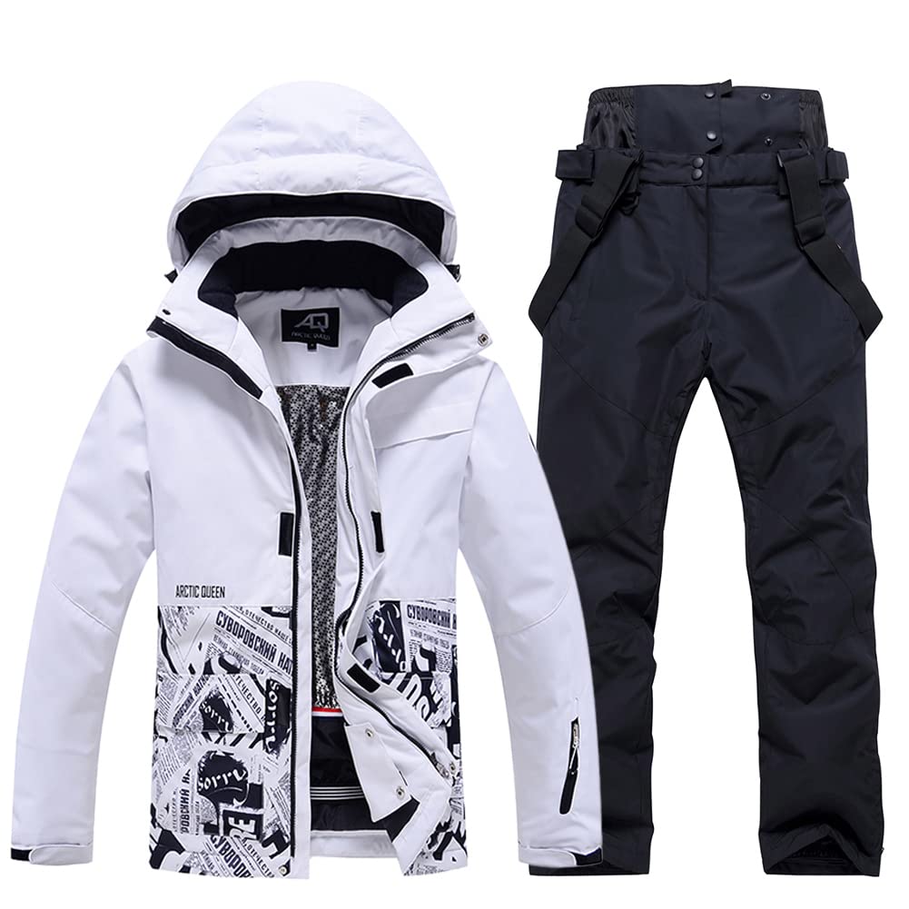 WOWULOVELYWomen's Winter Skisuit Waterproof Windproof Ski Jacket and Pants Insulated Snowsuit Snowboarding Coat
