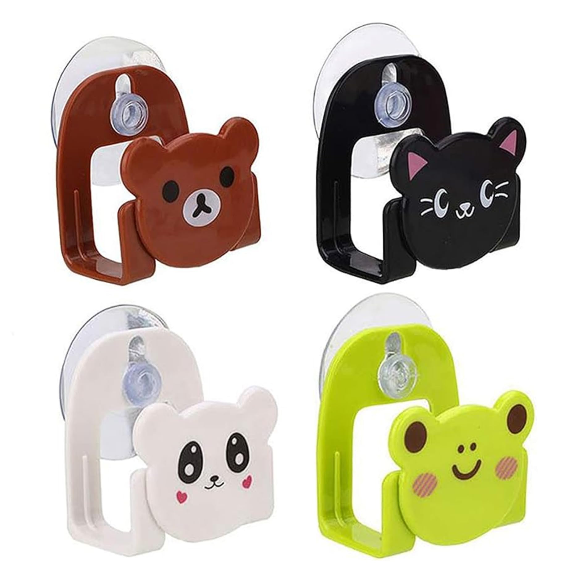 Hintyne Soporte para Esponja de Cocina 4 Unidades Soporte para Esponja de Fregadero con Dibujos Animados Resistente al Agua de Secado rápido de plástico con Ventosa Soporte para Esponja de Cocina