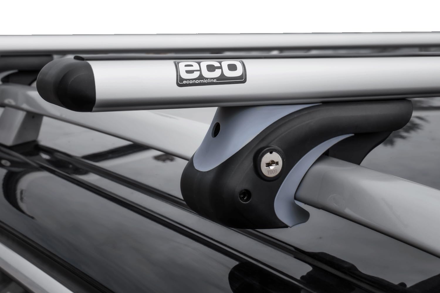 Dachträger Alubase 120 cm für offene Reling, 90 kg Traglast Aluminium Relingträger, ovaler Grundträger abschließbar mit T-Nut 20 mm für Dachbox und Fahrradträger | Aerodynamisches ovales Aluprofil, Traglast 90 kg. Für Dachboxen, Fahrradträger und Ski auf