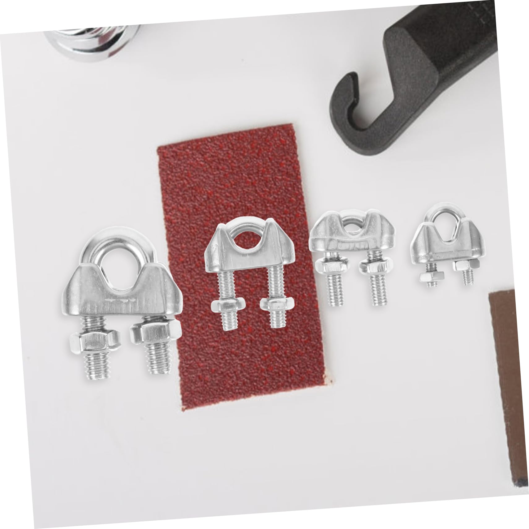 ULTECHNOVO 25pcs Wire Rope Chuck Rope Clamp Wire Rope Clips Wire Rope Clip U-Bolt Wire Clamps for Cables Wire Rope Cable Clip Clamp U Clamp Cable Clips Cable Clamps Silver Stainless Steel 304