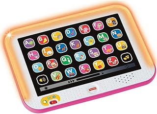 Fisher-Price Laugh & Learn Baby Toy Smart Stages Tablet with Lights & Learning Songs for Infants & Toddlers, Pink