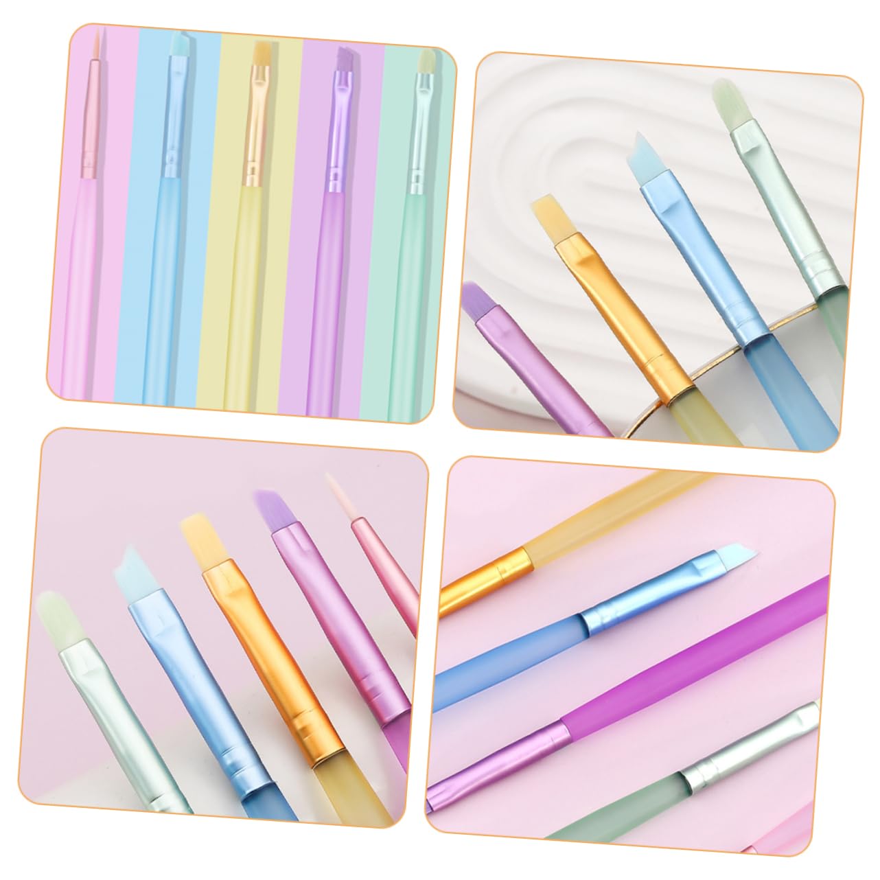 FRCOLOR Set Di 25 Pennelli Per Nail Art Penna Per Gel Per Nail Art Pennello Per Smalto Strumenti Per Manicure Forniture Per Nail Art