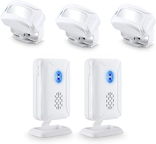 Wireless Motion Sensor Door Chime, Entry Alert Chime for Business, Door Alarm,112LB Loud, Adjustable Volume and light brightness, for Home, Warehouse, Villa Security(3Sensors& 2Receiver)