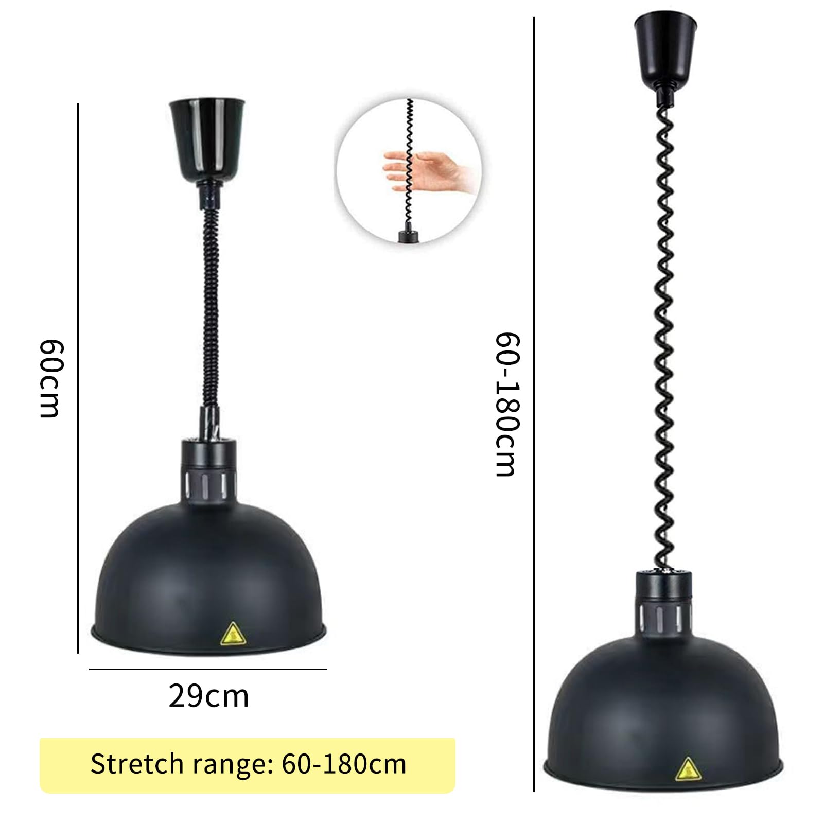 Lampa grzewcza do żywności, lampa cieplejsza z żarówką, wisząca, chowana lampa grzewcza do żywności o dużej mocy, wyposażenie kuchni komercyjnej hotelu restauracja bufet E 4pcs