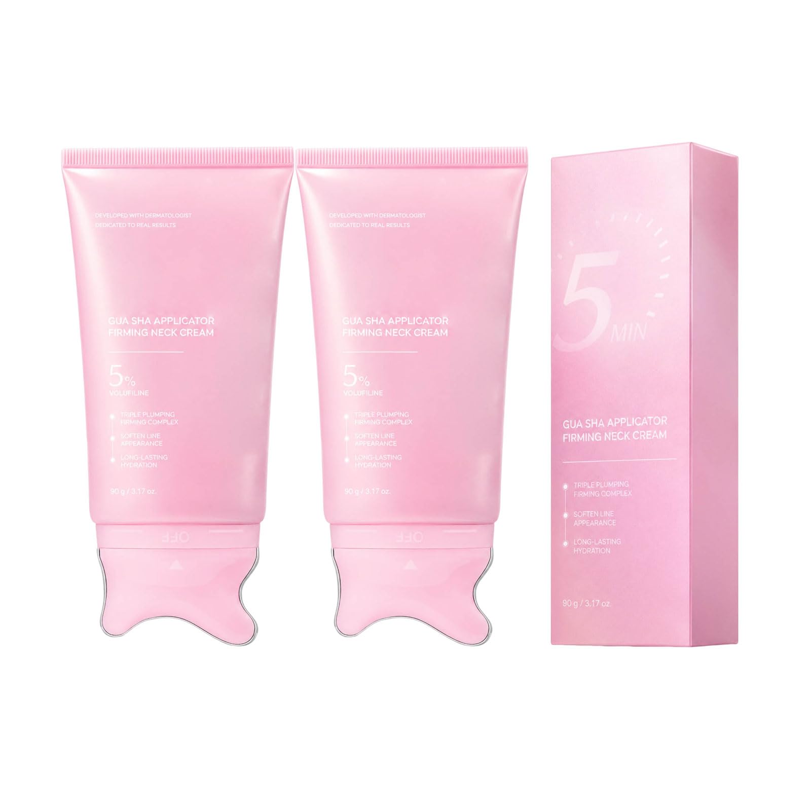 Collagen Gua Sha Cream for Neck Wrinkles, Gua Sha Massager, Collagen Refining Neck Massager, Firming, Contour Care Against Fine Lines, Chin, Neck, Cleavage, Korean Skin Care