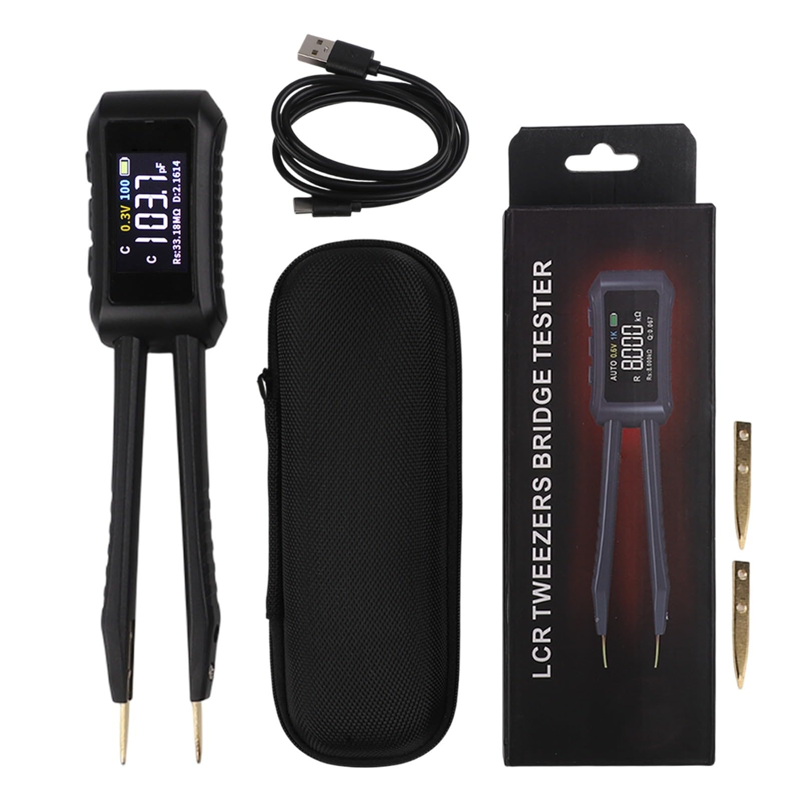 ZOYI ZT-MD1 Pinzas digitales LCR ESR probador de resistencia condensador inductancia on/off diodo medidor de prueba