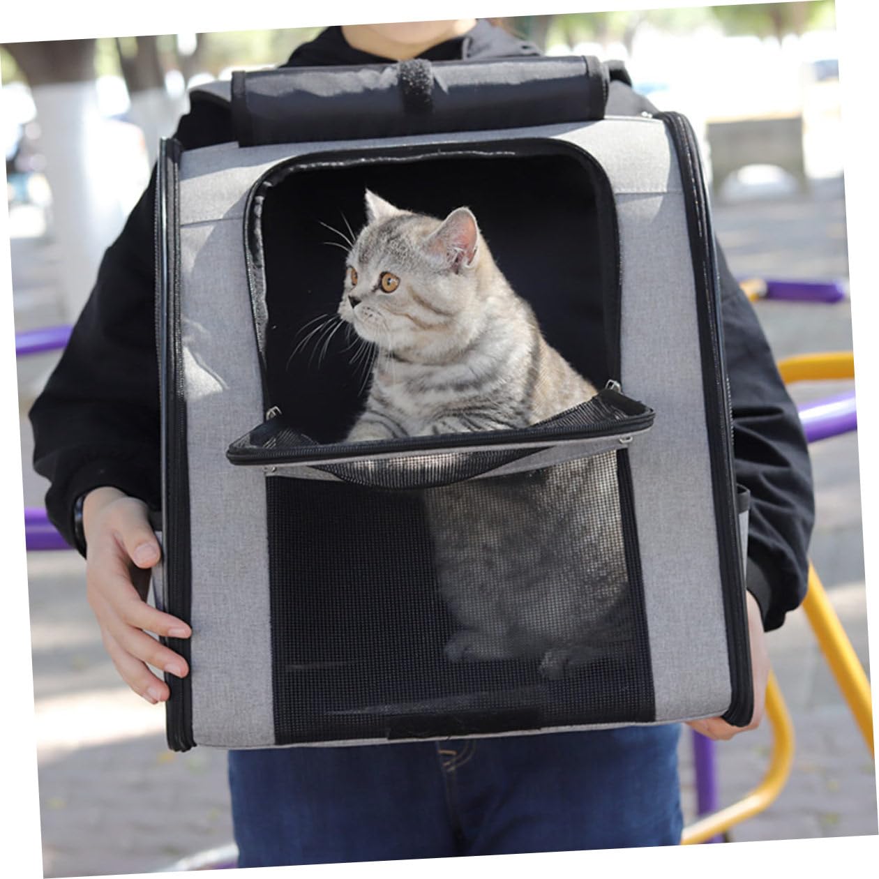 Artibetter Katzenrucksack Transport Mit Atmungsaktivem Netzgewebe Robuste Haustiertragetasche Aus Bequeme Katzen-Reisetasche Für Sightseeing Und Reisen