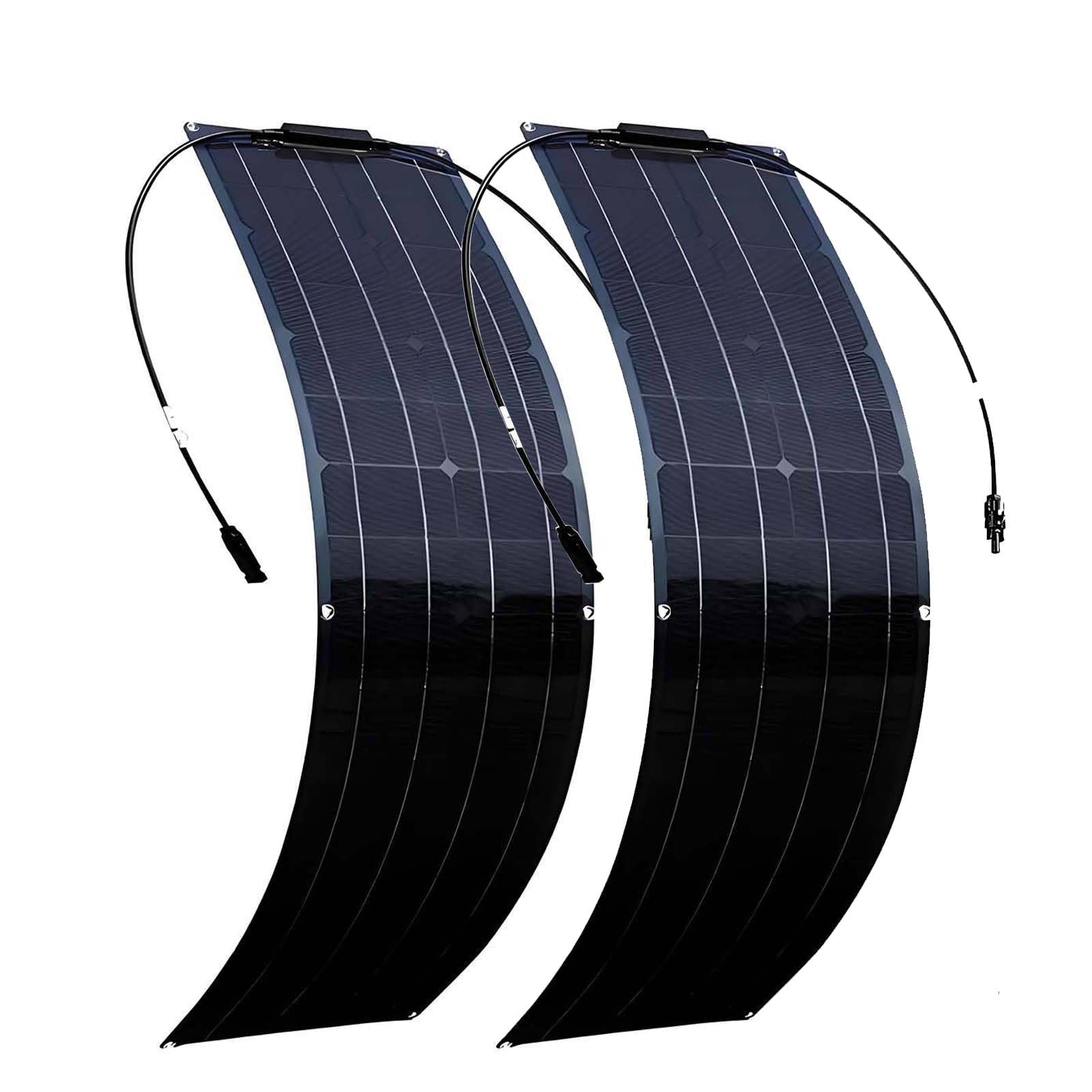 Panneau Solaire Monocristallin Flexible de 400 W (12 V/24 V) - Ultra-Fin, LéGer et Pliable, éTanche, pour Camping-Cars, Camping-Cars, Bateaux et Camping Hors RéSeau Black